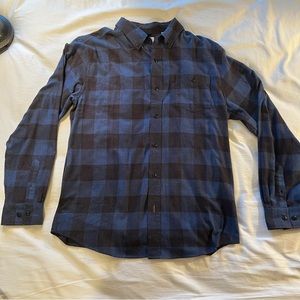 Weatherproof Vintage Blue Long Sleeve Button Down Flannel Shirt - L